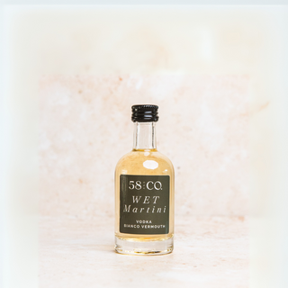 58 and co mini wet martini ready to drink on a textured background