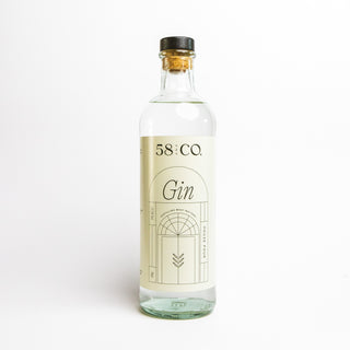 Bottle of 58 and Co Gin on a white background