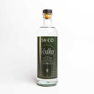Bottle of 58 and CO House Pour Vodka on a white background