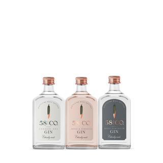 58 and CO Miniature Gin Collection -Gin Minis - London Dry Gin, Apple & Hibiscus Pink Gin and Navy Strength Gin