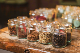 Jars of Gin Botanicals - Gin Making Experience - Gin School - Gin Distilling _ 58 and CO Gin Distillery London _ B Corp