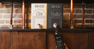 58 and CO House Pour Gin and Vodka BIBs on a bar, being refilled